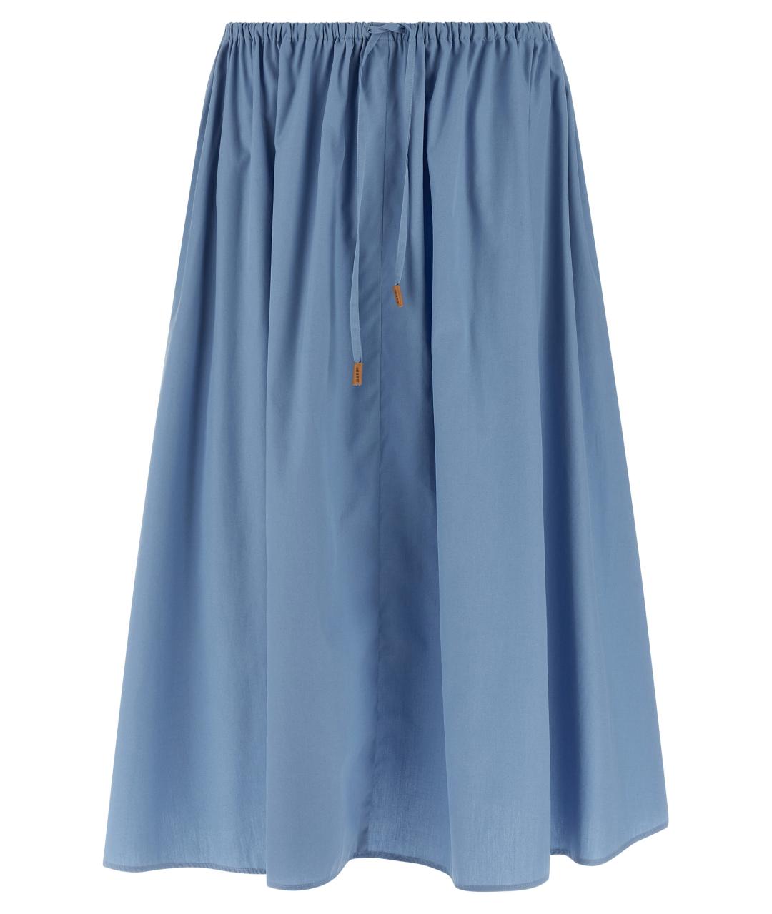 MARNI Голубая хлопковая юбка миди, фото 1