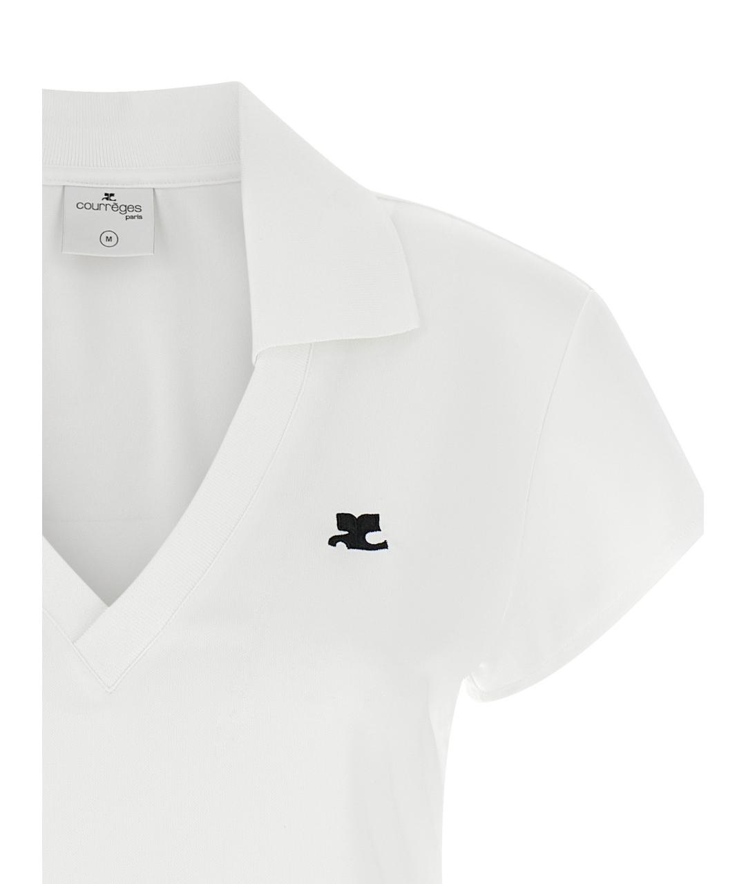 COURREGES Белая хлопковая футболка, фото 3