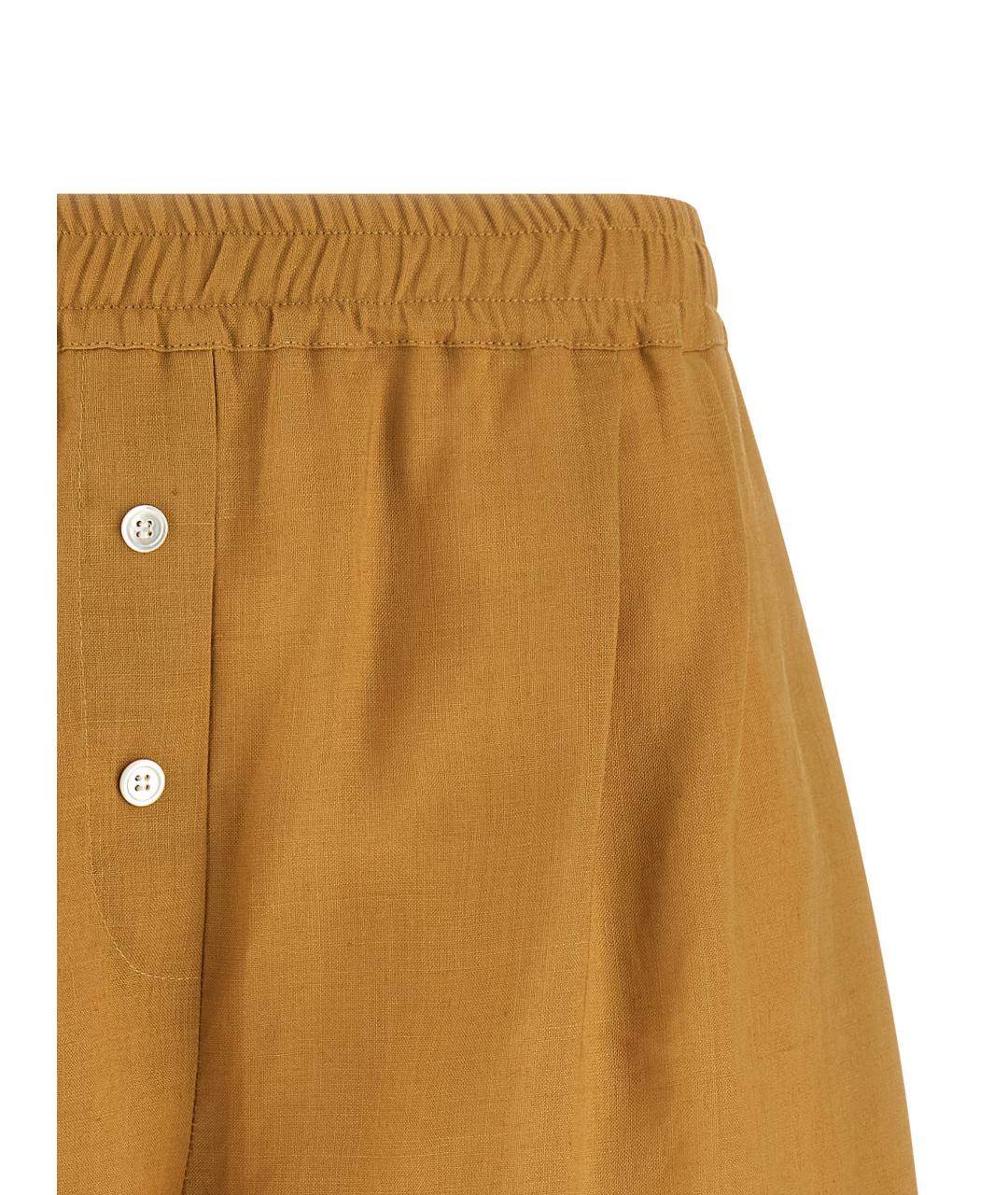 MARNI Желтые льняные шорты, фото 3