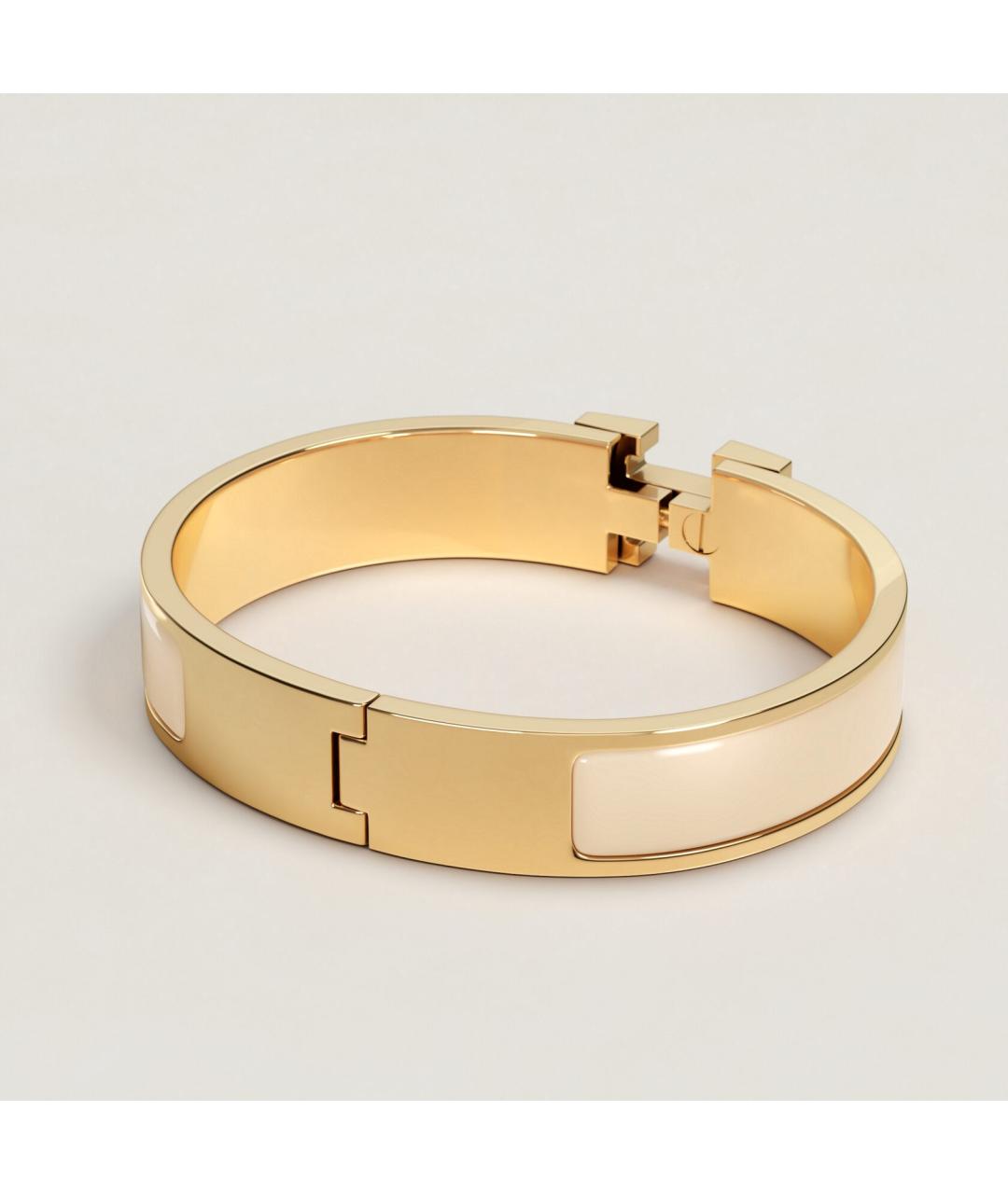 HERMES Золотой металлический браслет, фото 2
