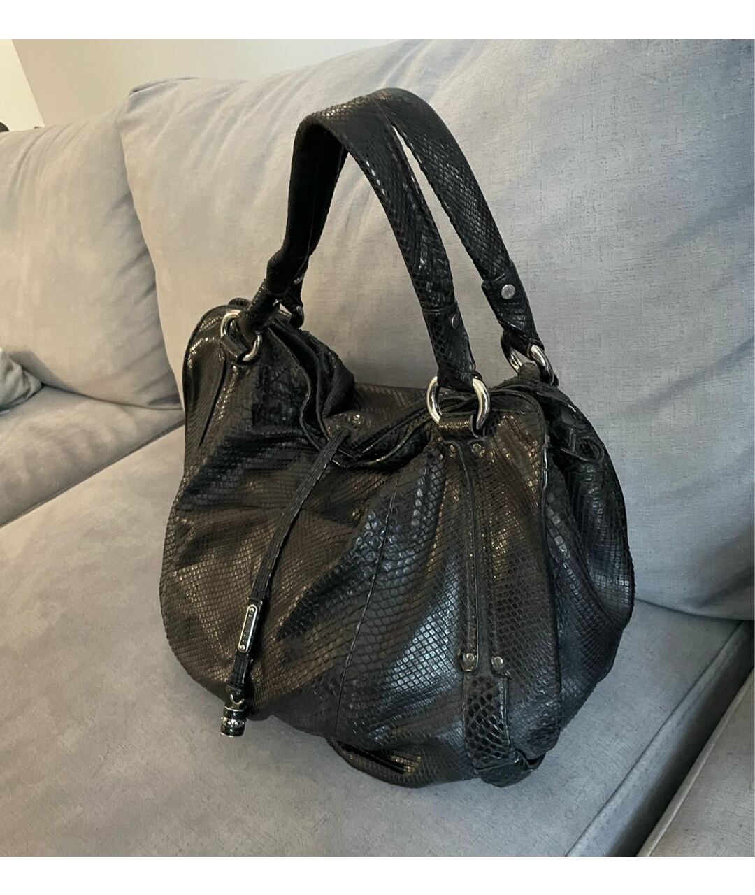 CELINE PRE-OWNED Черная сумка тоут из экзотической кожи, фото 7