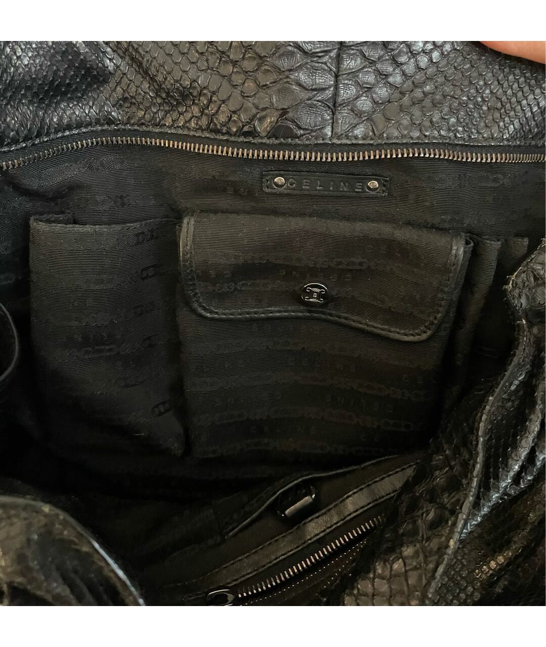 CELINE PRE-OWNED Черная сумка тоут из экзотической кожи, фото 4
