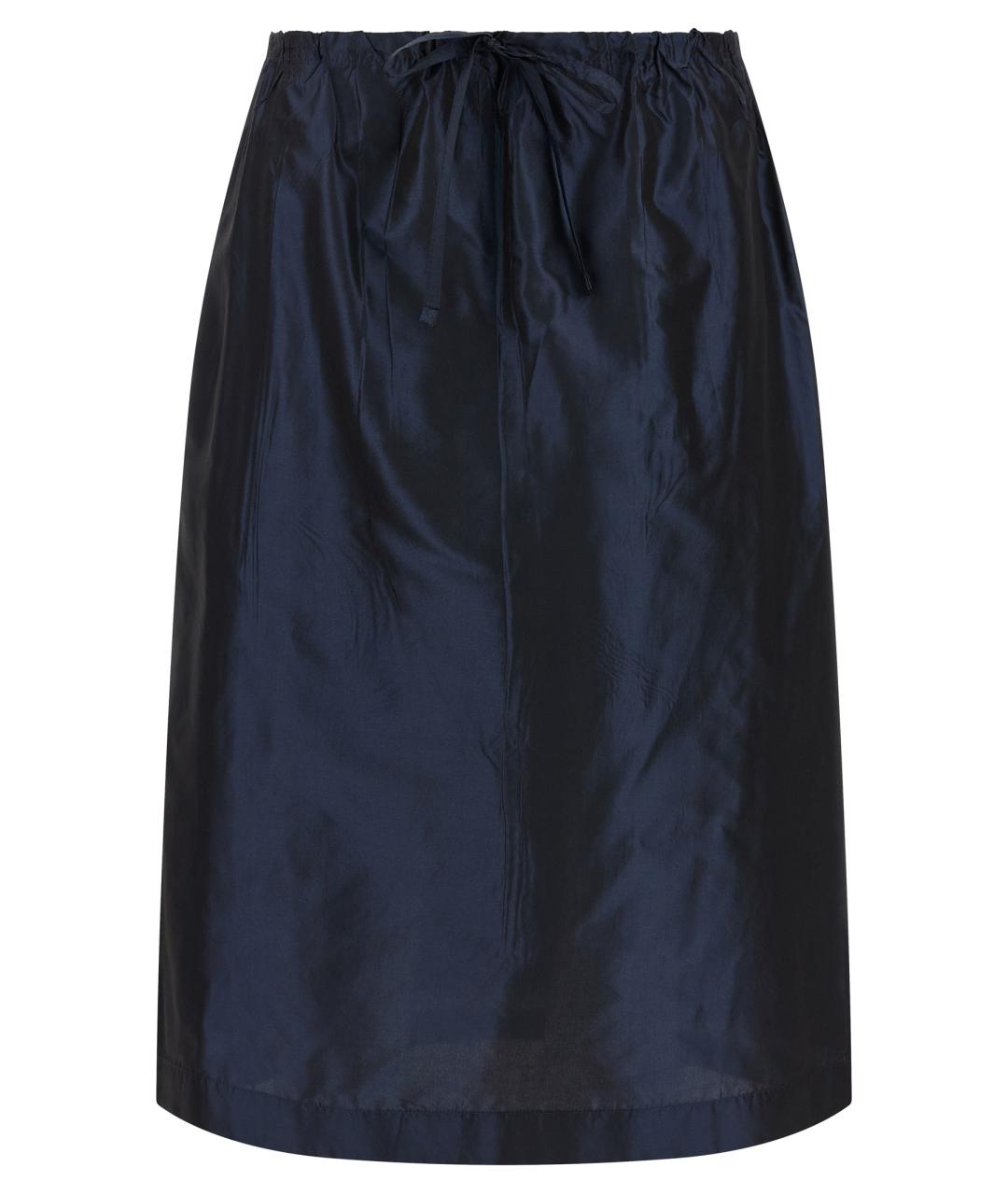 PRADA Синяя шелковая юбка миди, фото 1