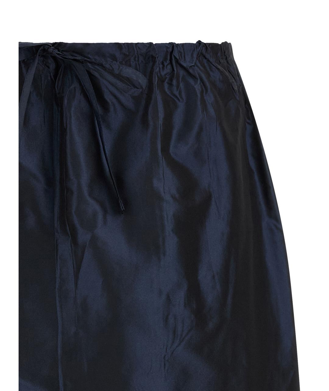 PRADA Синяя шелковая юбка миди, фото 3