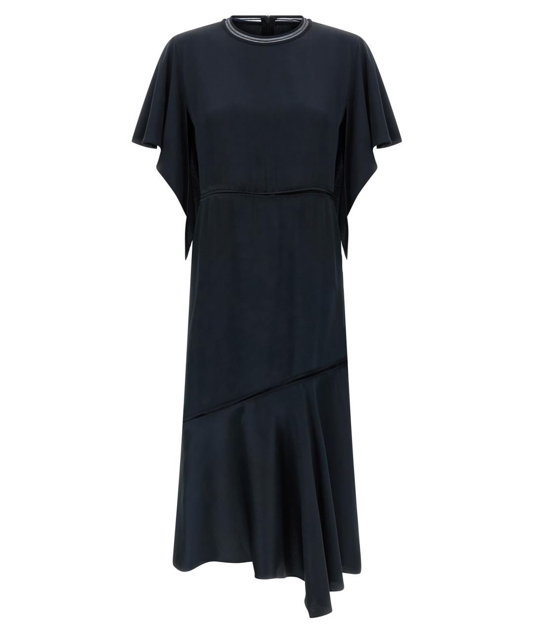 FABIANA FILIPPI Темно-синее шелковое платье, фото 1