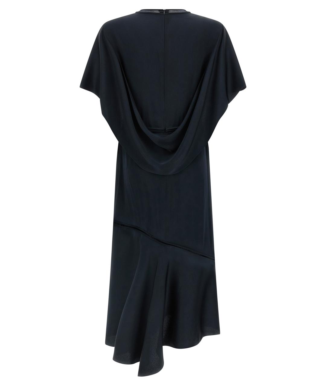 FABIANA FILIPPI Темно-синее шелковое платье, фото 2