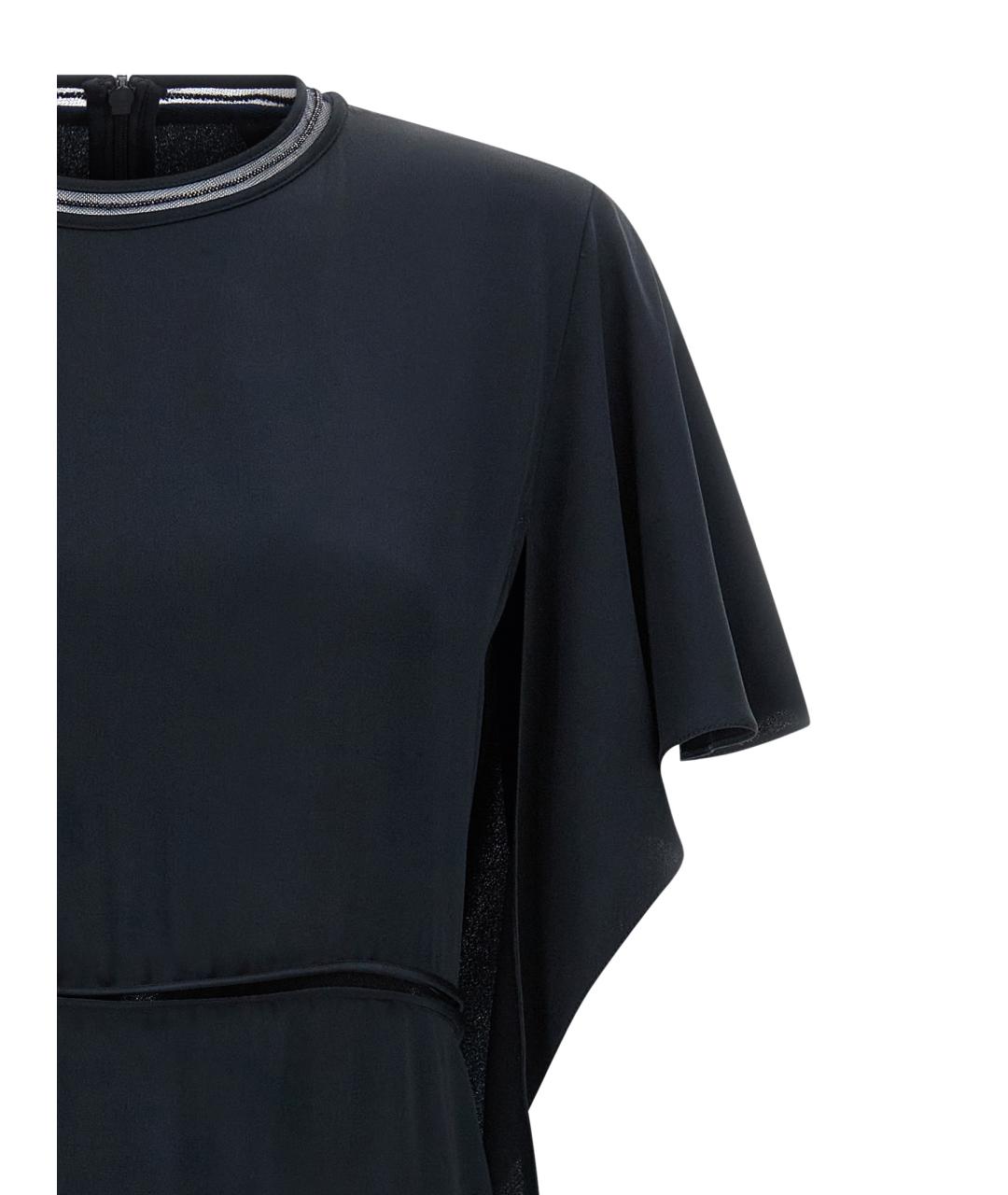 FABIANA FILIPPI Темно-синее шелковое платье, фото 3