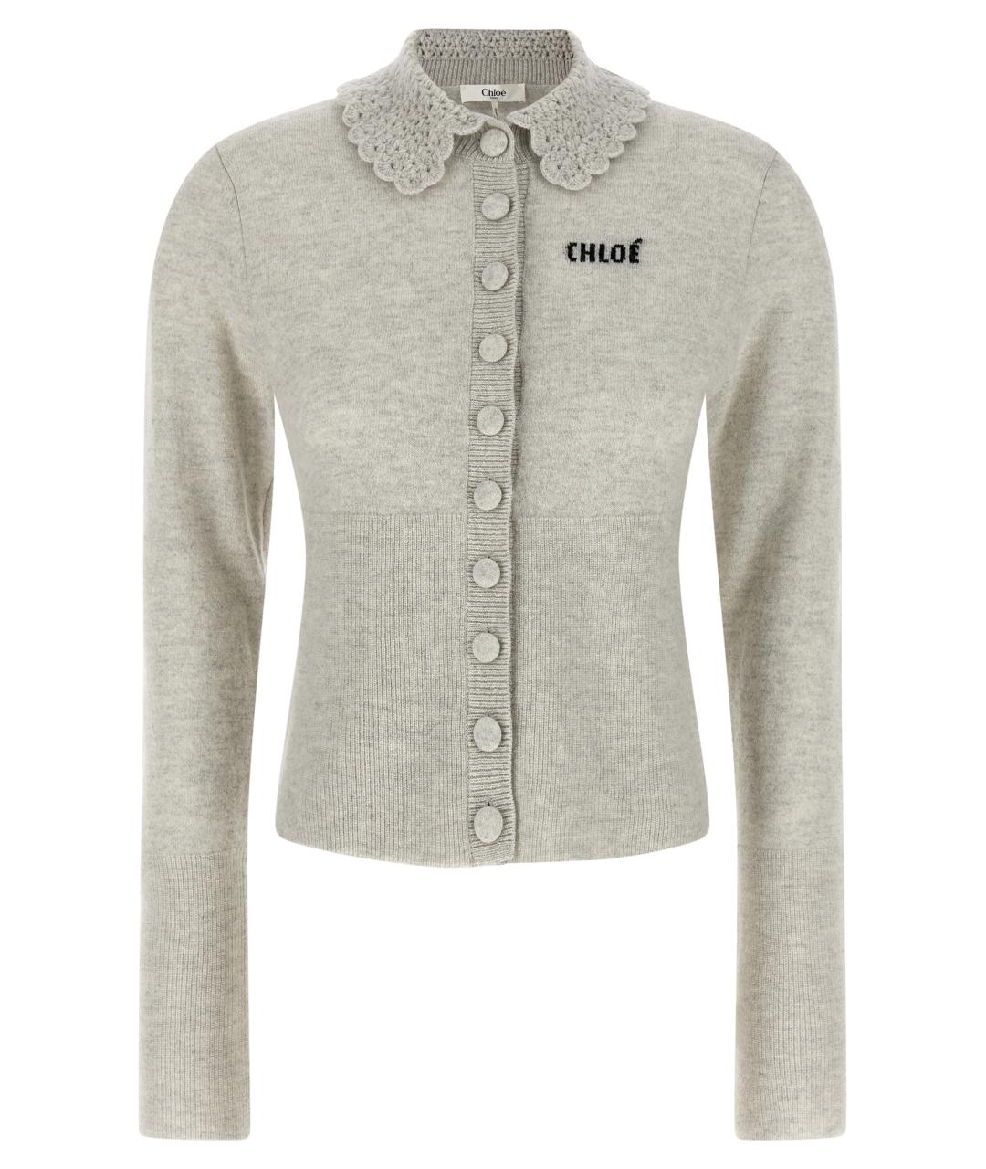 CHLOE Серый шерстяной кардиган, фото 1