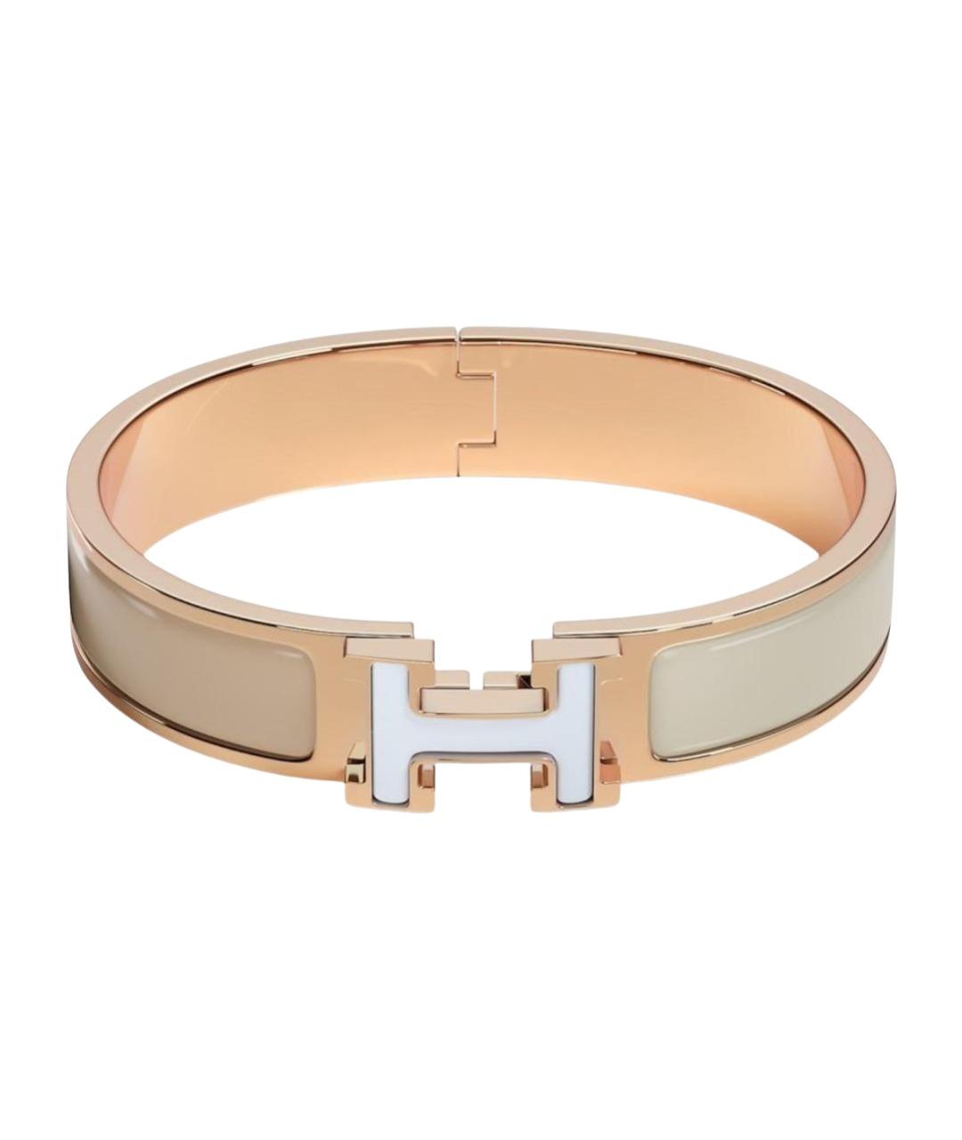 HERMES Золотой металлический браслет, фото 1