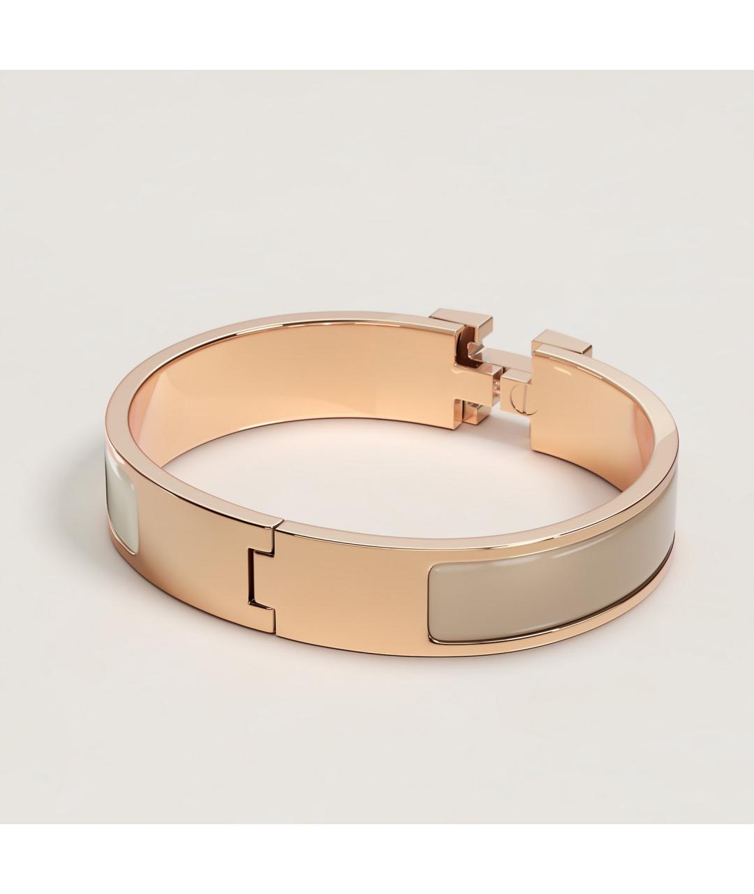 HERMES Золотой металлический браслет, фото 3