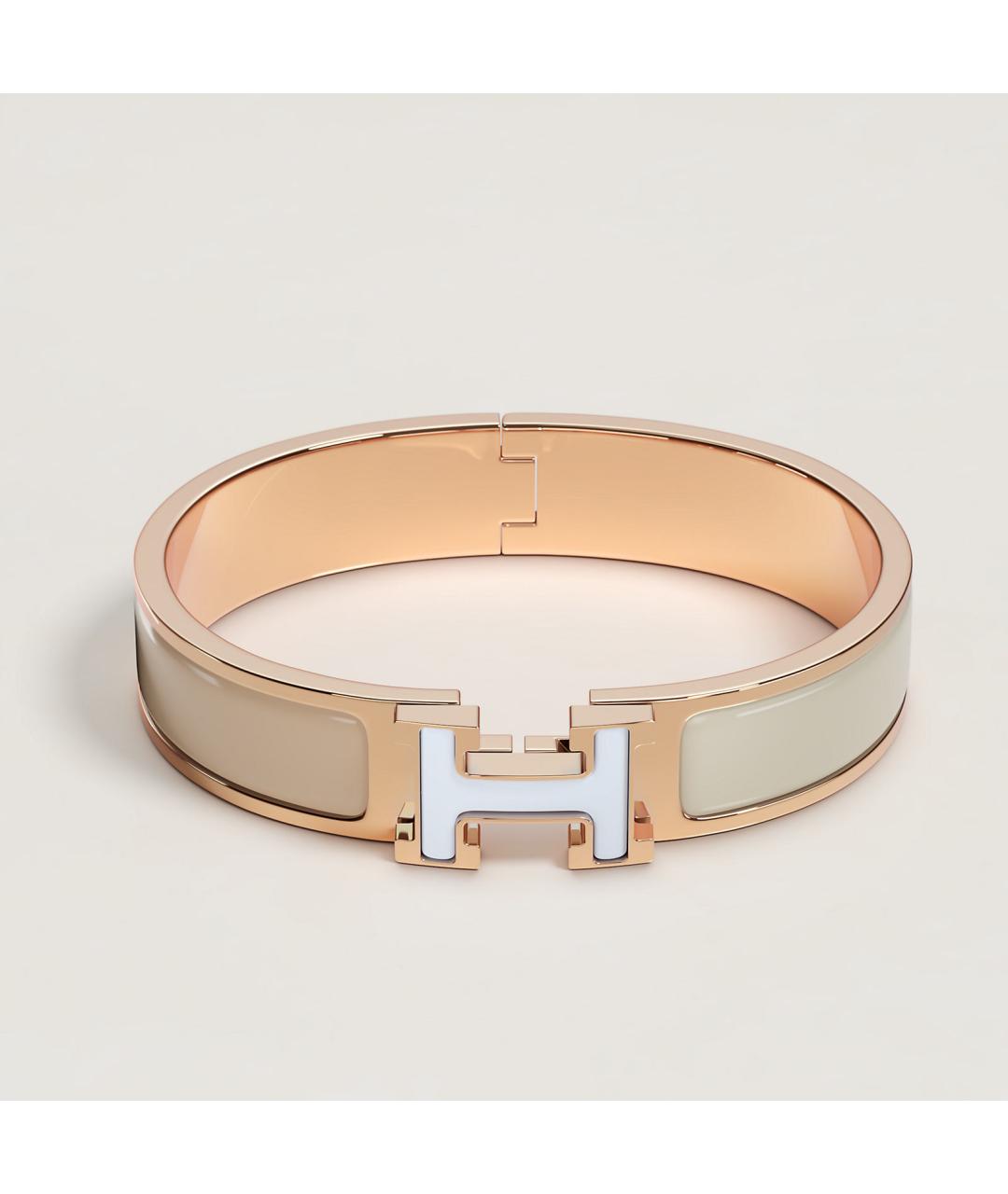 HERMES Золотой металлический браслет, фото 2