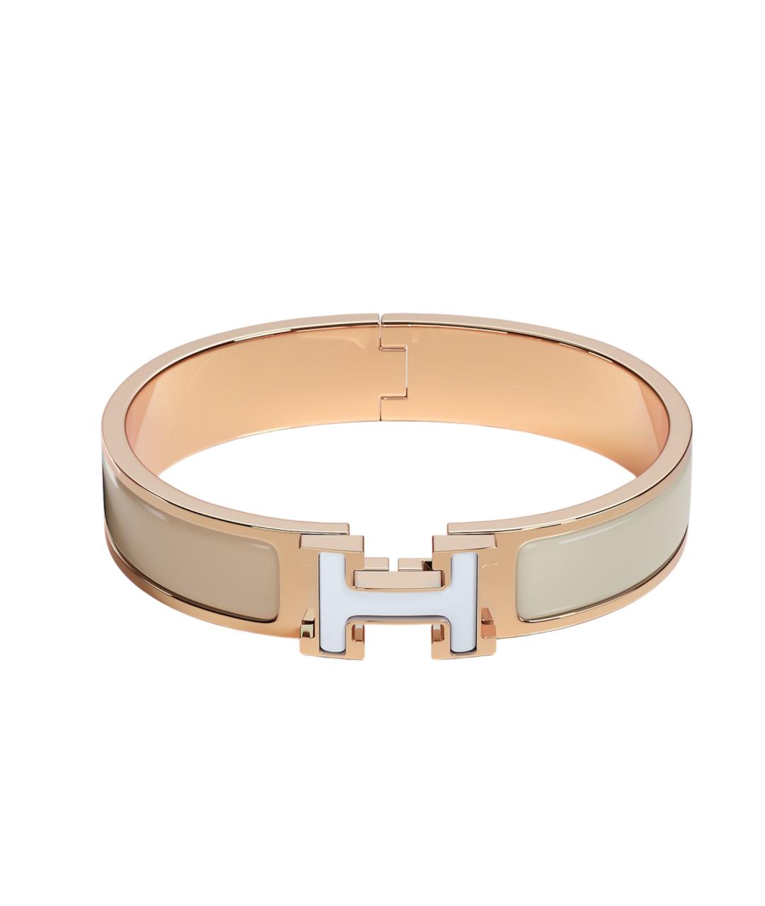 HERMES Золотой металлический браслет, фото 5