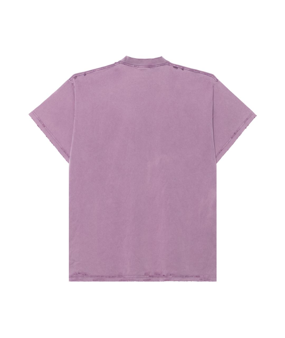 BALENCIAGA Фиолетовая хлопковая футболка, фото 2
