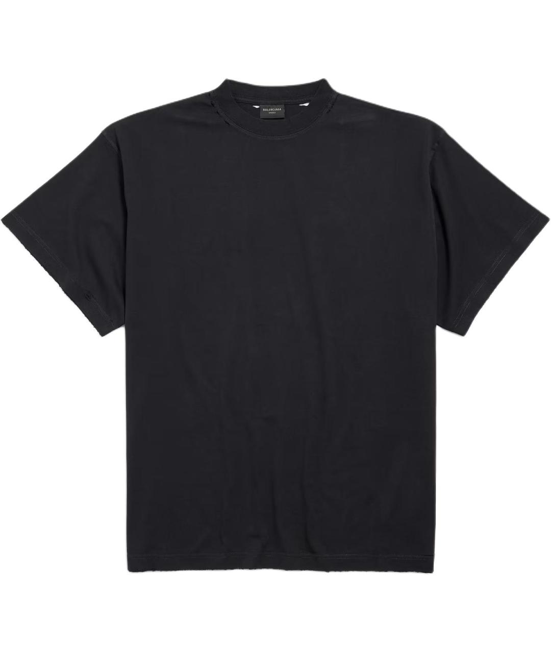 BALENCIAGA Черная хлопковая футболка, фото 1