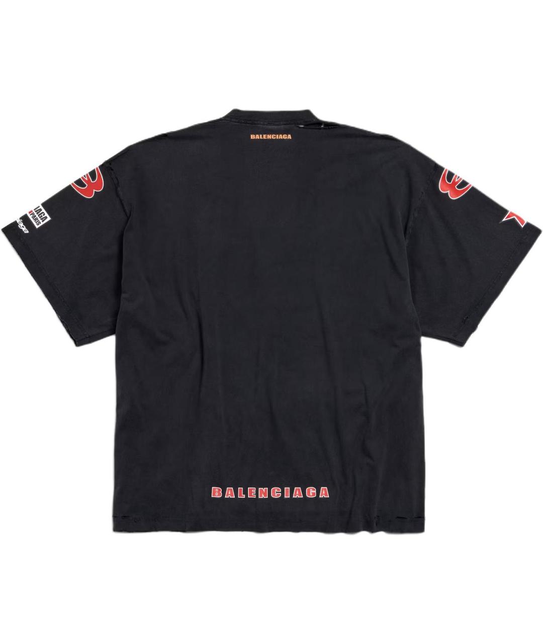 BALENCIAGA Черная хлопковая футболка, фото 2