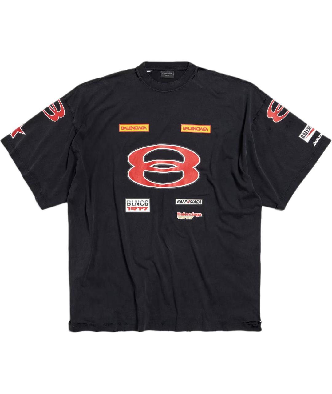 BALENCIAGA Черная хлопковая футболка, фото 1