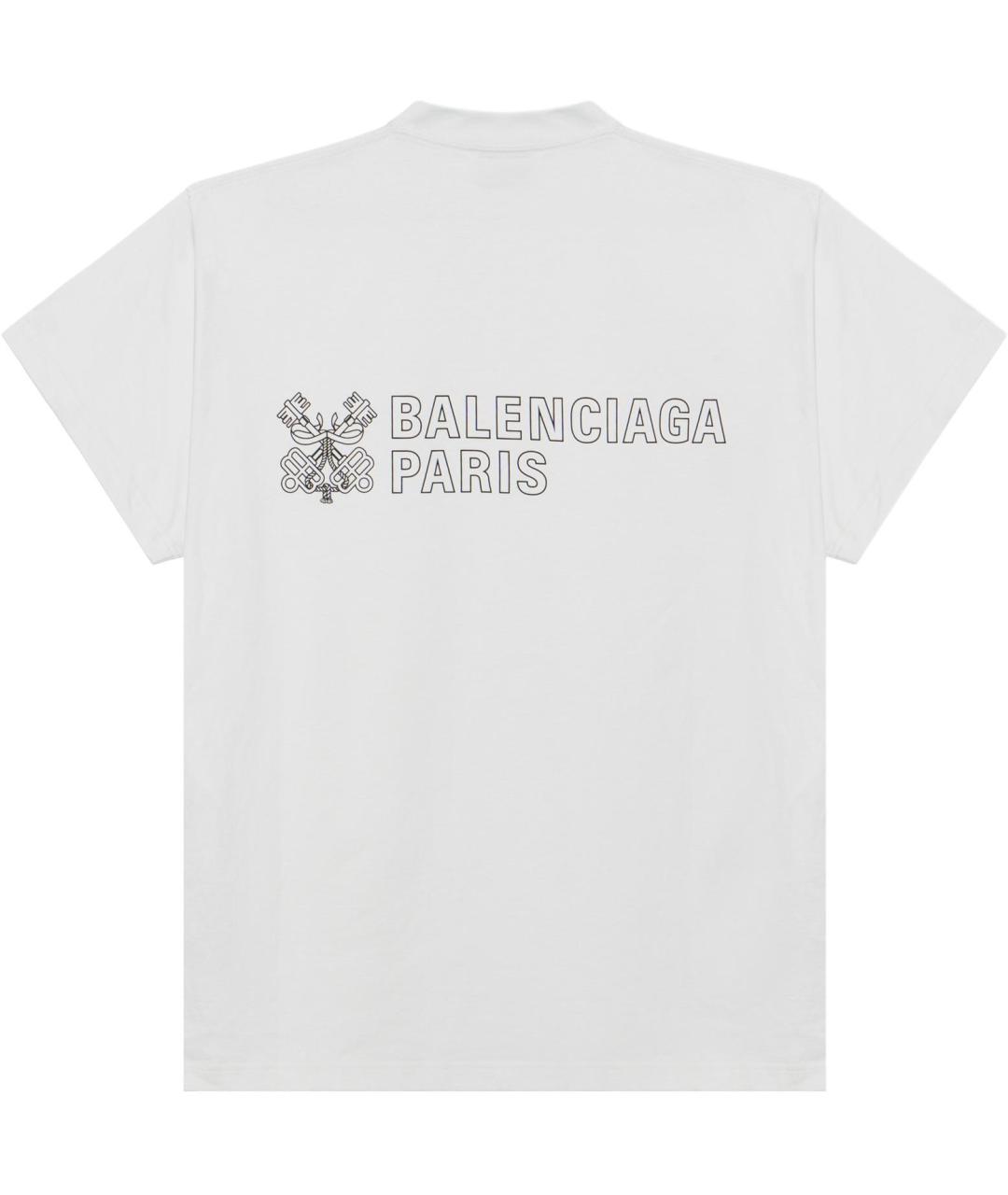 BALENCIAGA Белая хлопковая футболка, фото 2