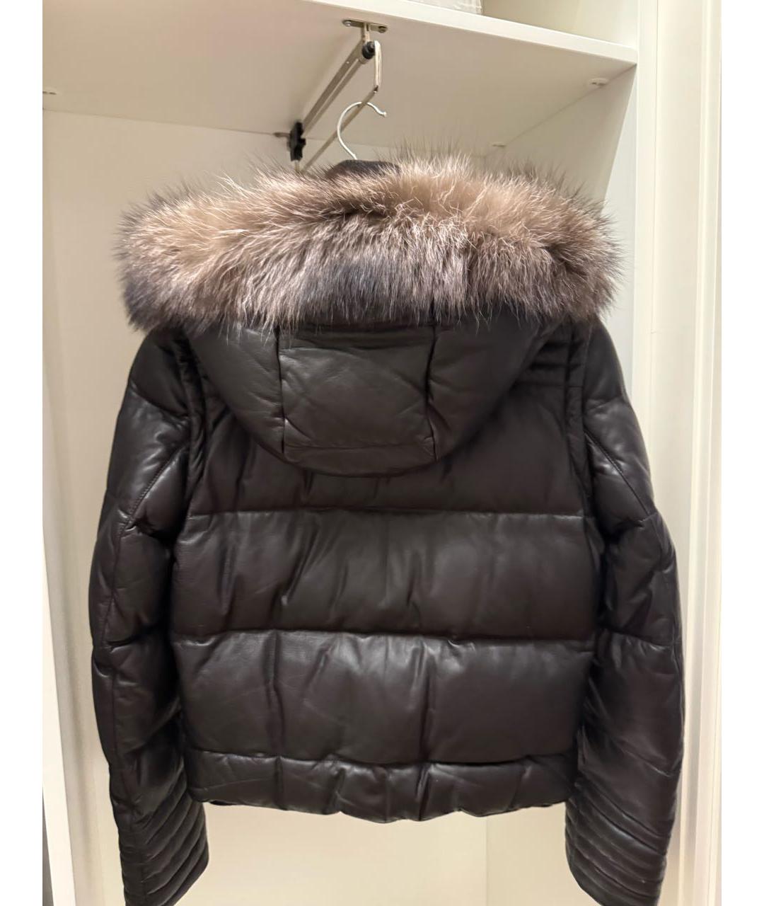 BALLY Коричневый кожаный пуховик, фото 3