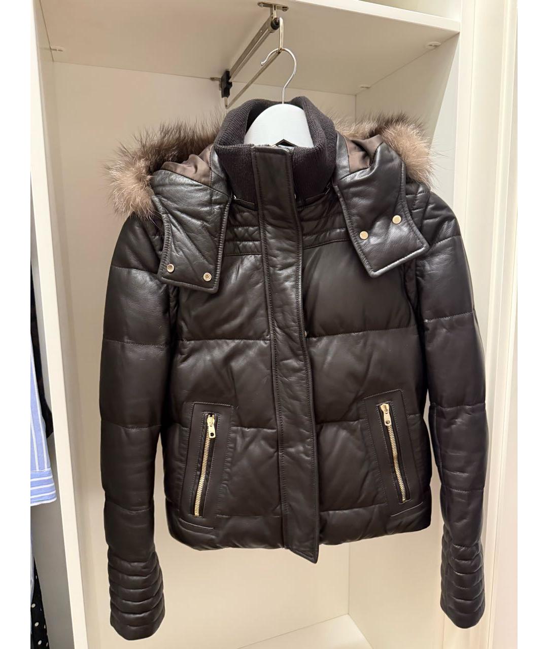 BALLY Коричневый кожаный пуховик, фото 2