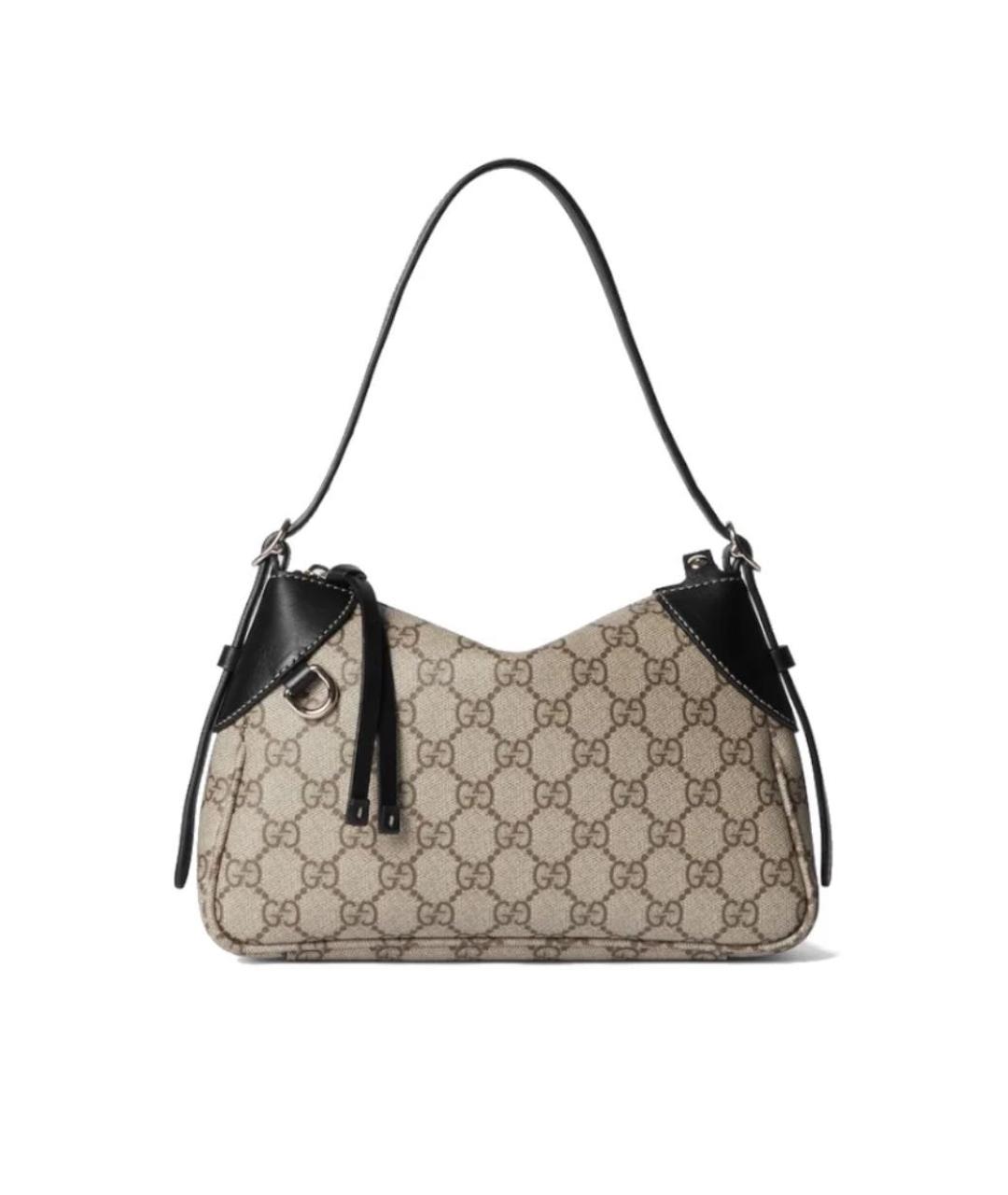 GUCCI Коричневая тканевая сумка с короткими ручками, фото 6