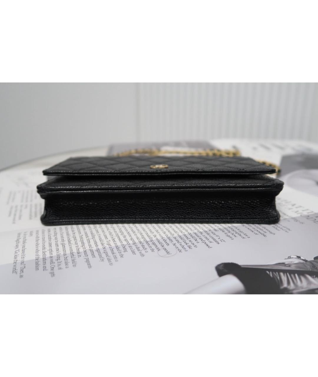 CHANEL Черная кожаная сумка через плечо, фото 7