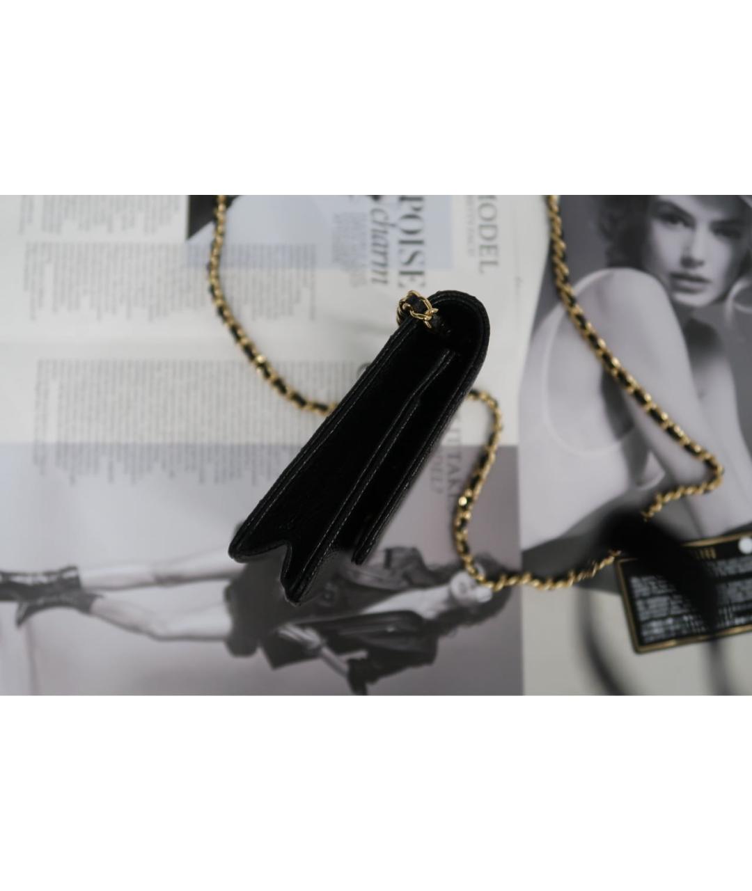 CHANEL Черная кожаная сумка через плечо, фото 8