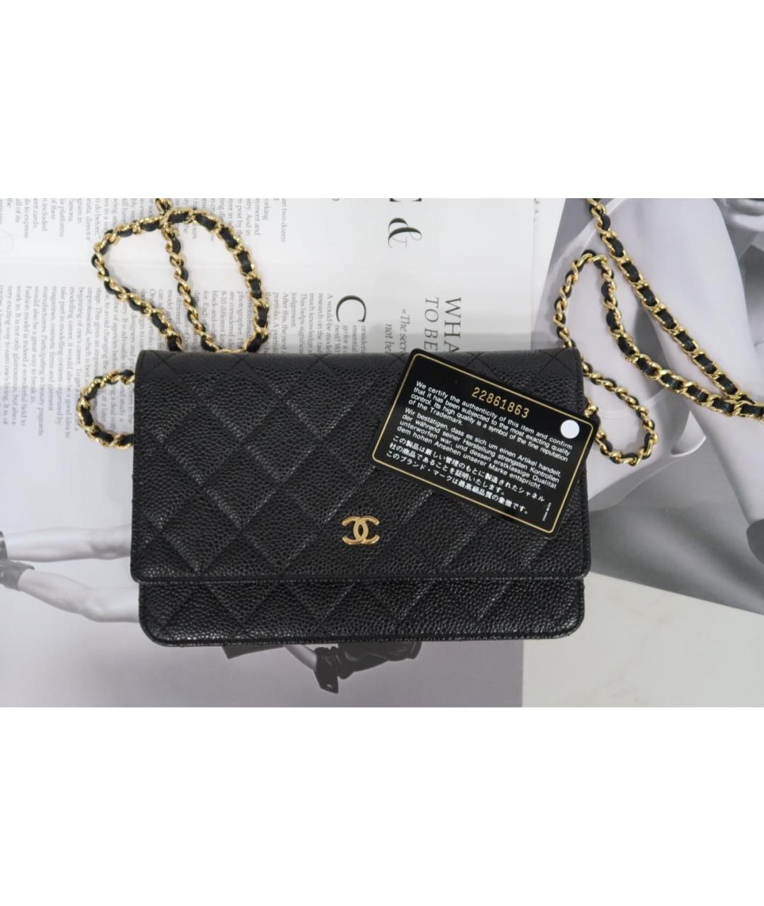 CHANEL Черная кожаная сумка через плечо, фото 6