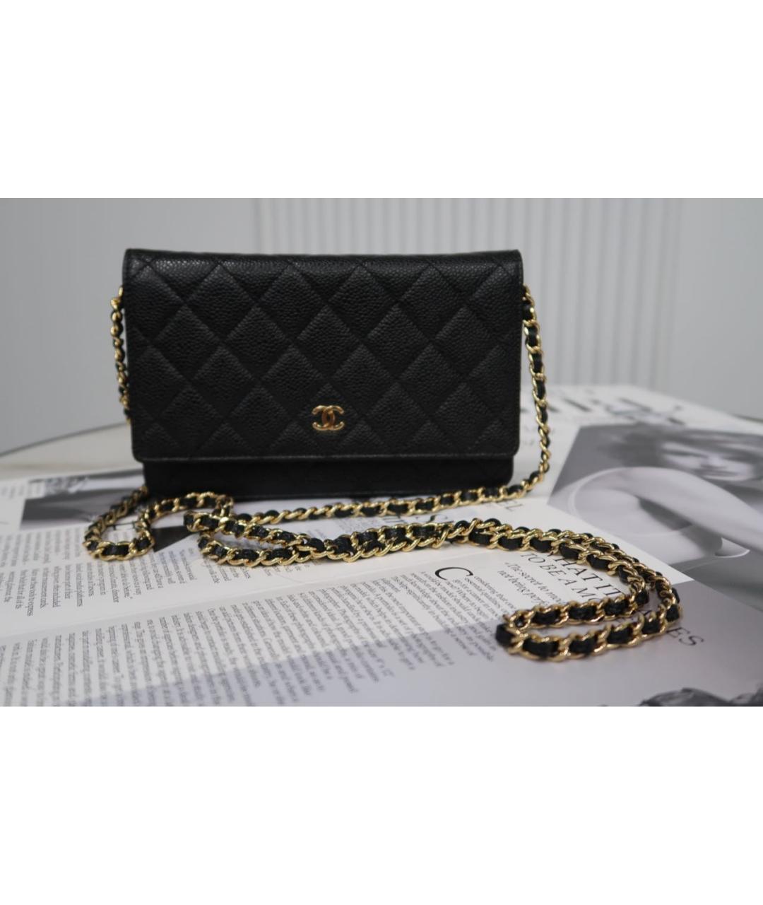 CHANEL Черная кожаная сумка через плечо, фото 2