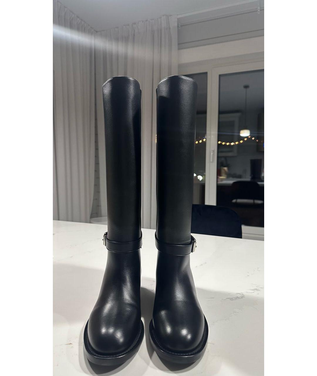 BURBERRY Черные кожаные сапоги, фото 2