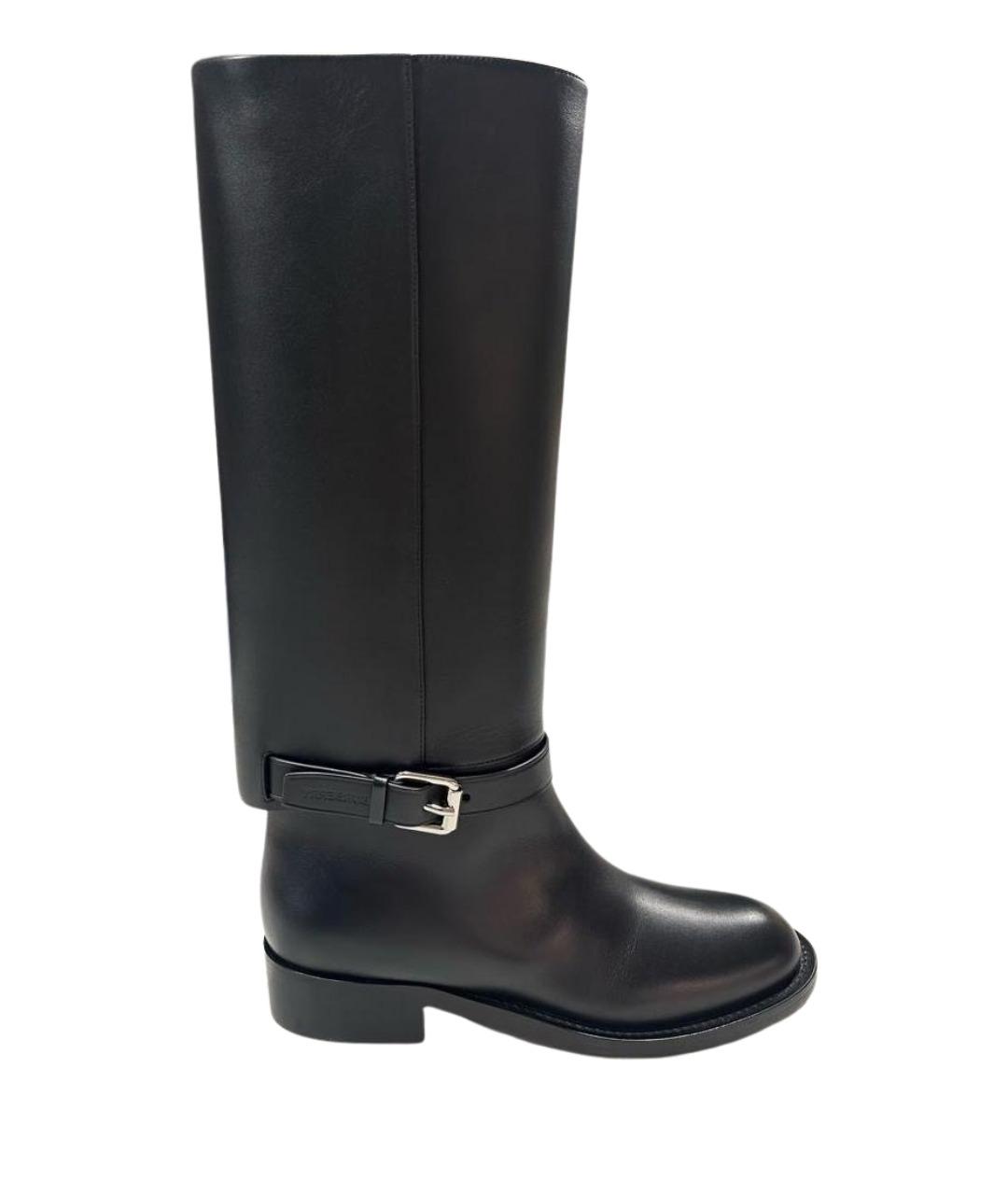 BURBERRY Черные кожаные сапоги, фото 1