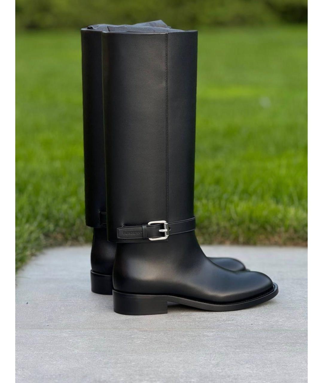 BURBERRY Черные кожаные сапоги, фото 7