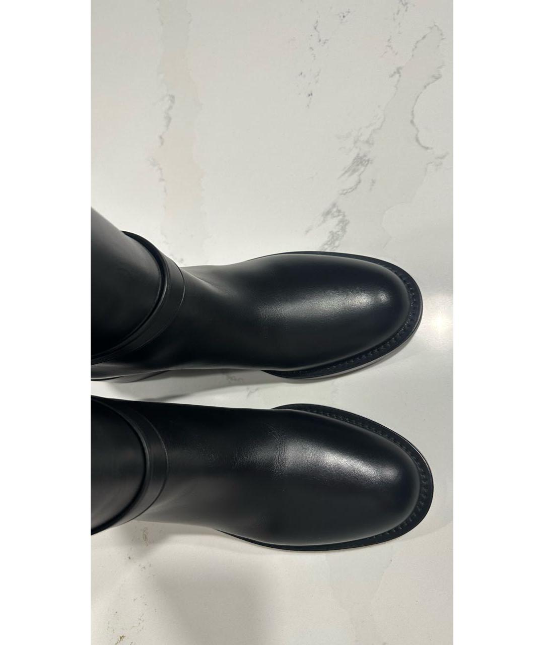 BURBERRY Черные кожаные сапоги, фото 3