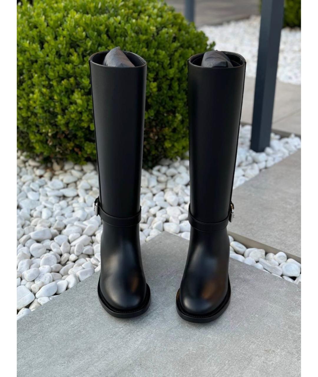 BURBERRY Черные кожаные сапоги, фото 6