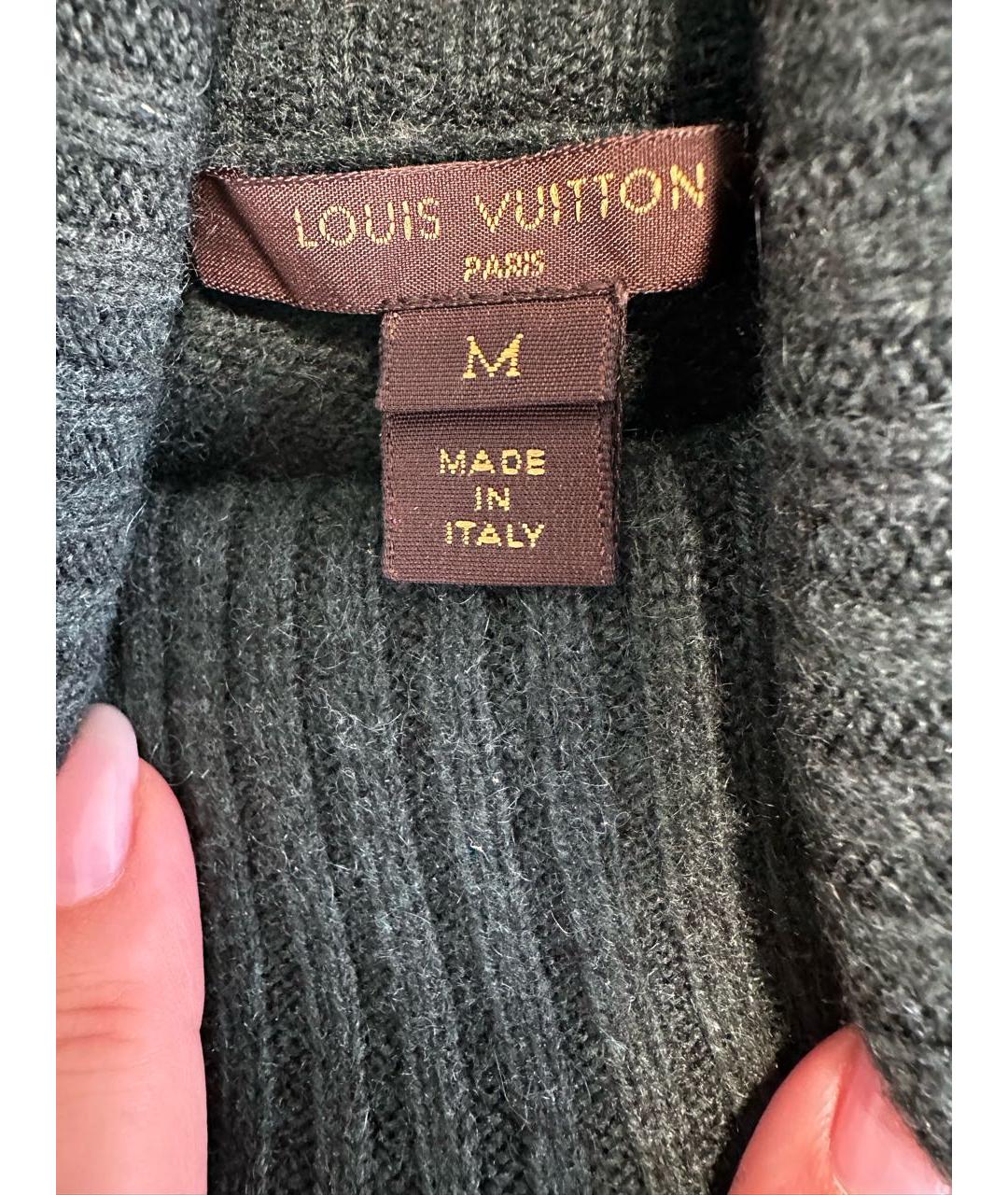 LOUIS VUITTON Зеленые кашемировое повседневное платье, фото 3