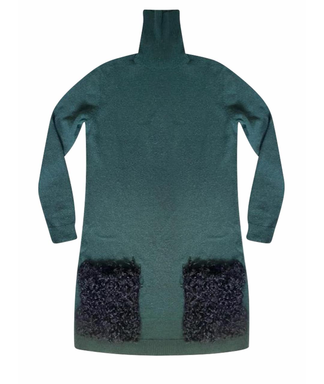 LOUIS VUITTON Зеленые кашемировое повседневное платье, фото 1