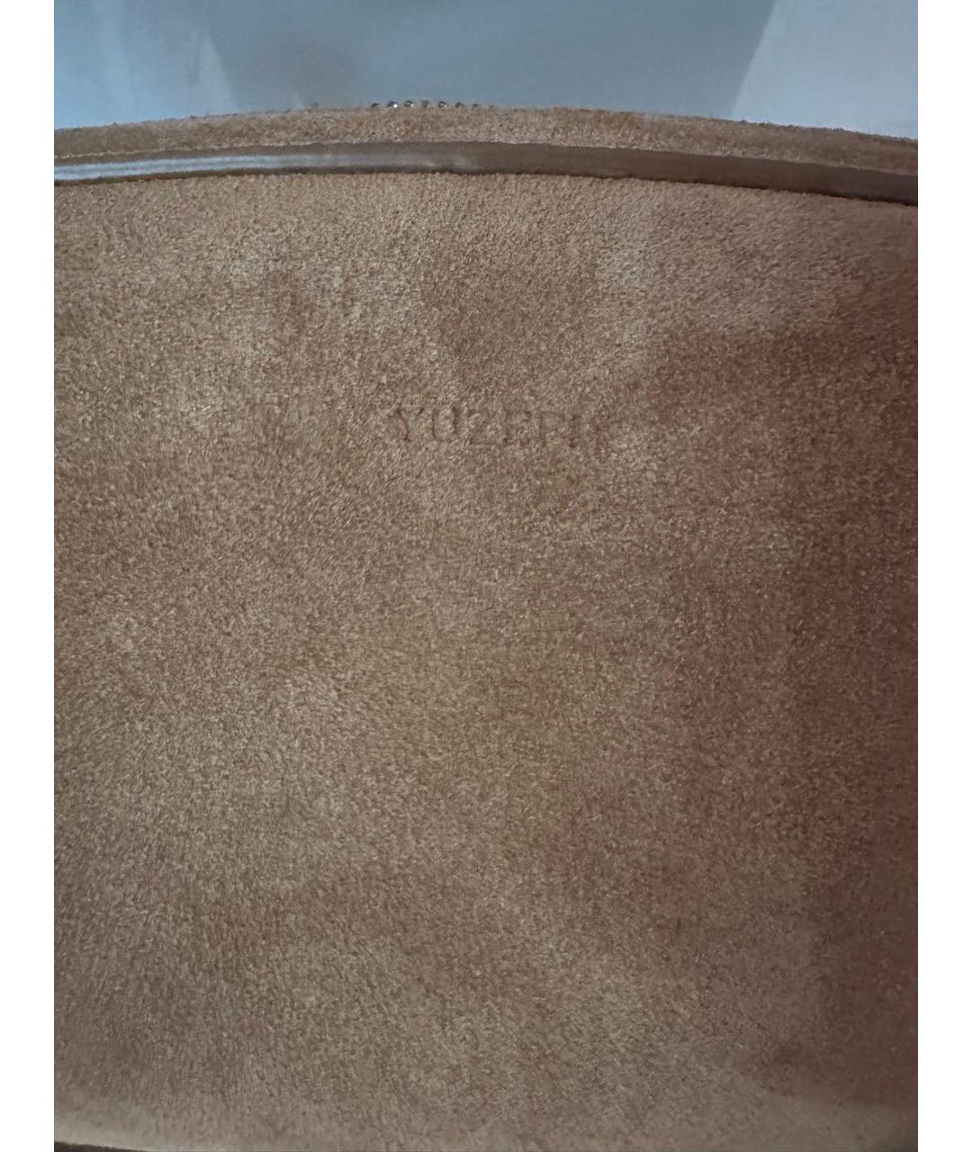 YUZEFI Бежевая замшевая сумка через плечо, фото 7