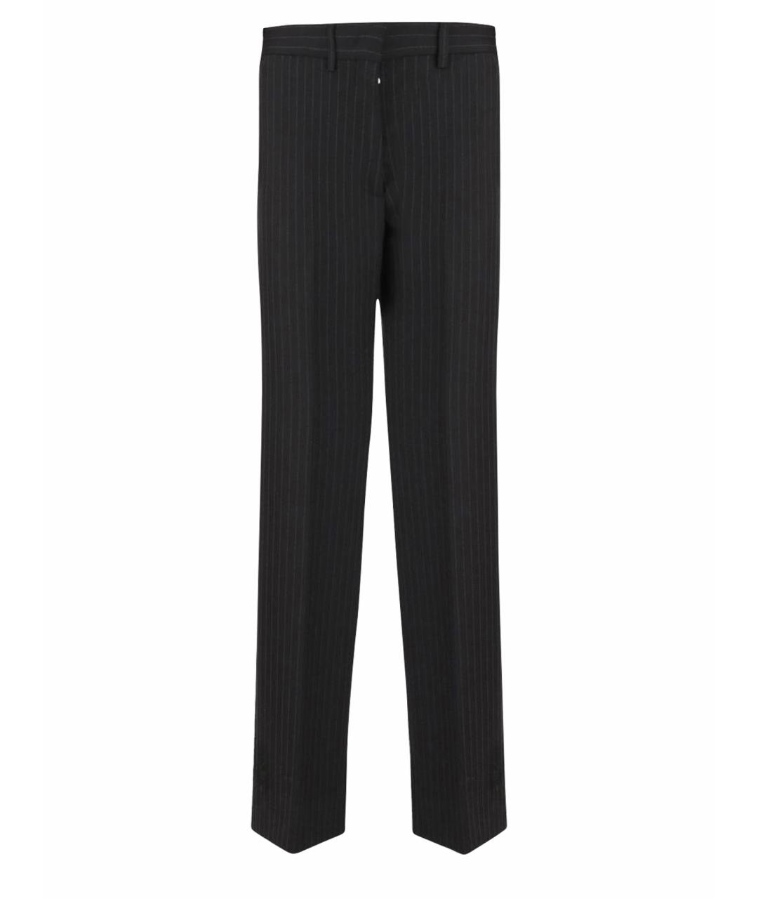 MIU MIU Темно-синие шерстяные прямые брюки, фото 1