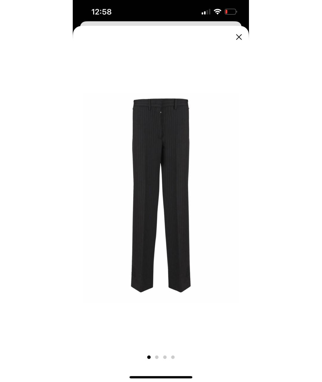 MIU MIU Темно-синие шерстяные прямые брюки, фото 4