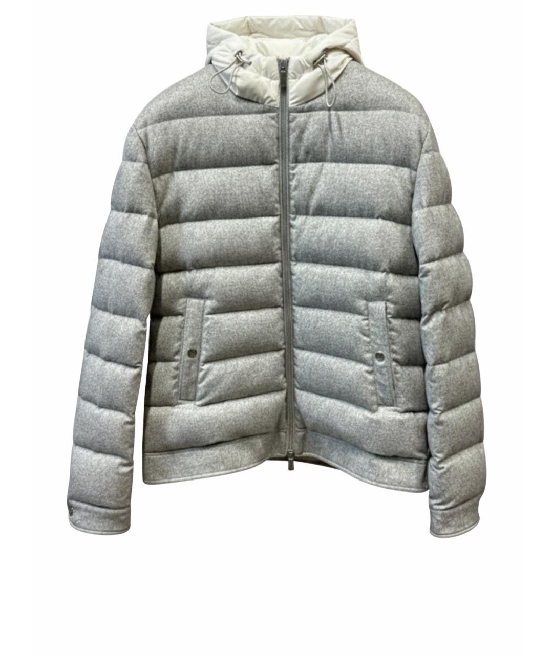 ELEVENTY Серый кашемировый пуховик, фото 1