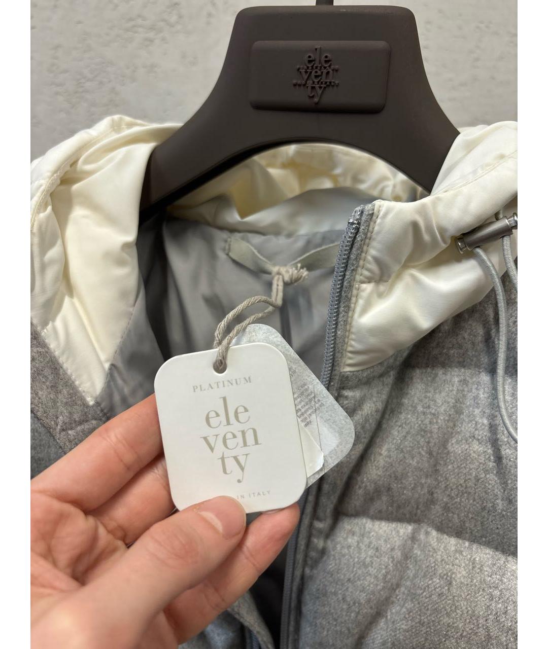 ELEVENTY Серый кашемировый пуховик, фото 3