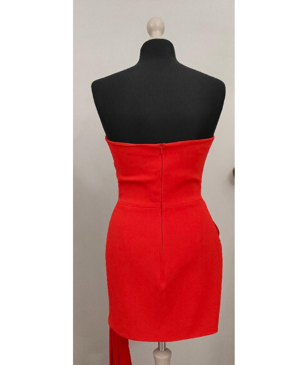 DAVID KOMA Красное ацетатное коктейльное платье, фото 2