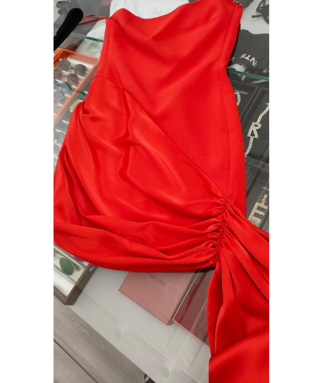 DAVID KOMA Красное ацетатное коктейльное платье, фото 4
