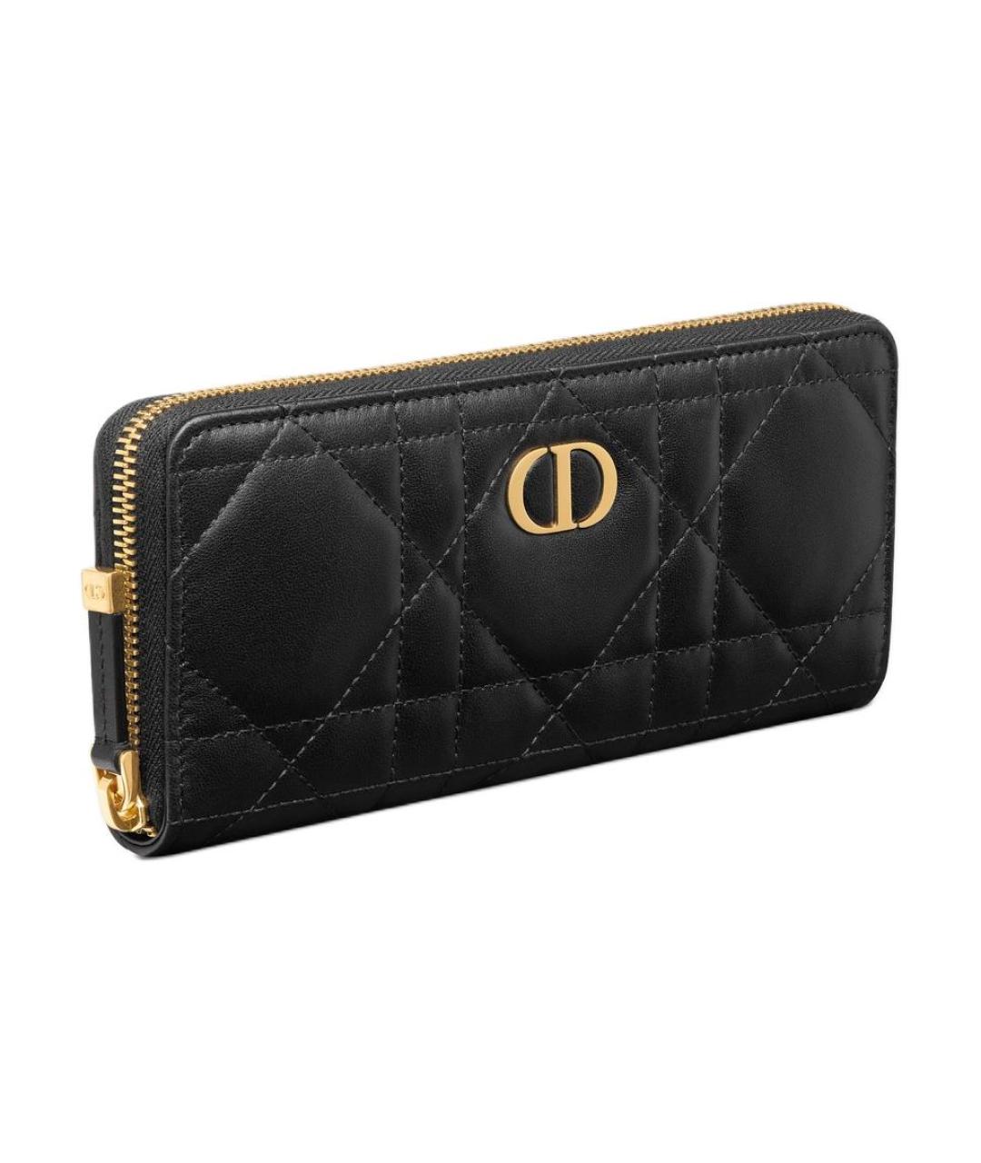 CHRISTIAN DIOR Черный кожаный кошелек, фото 2