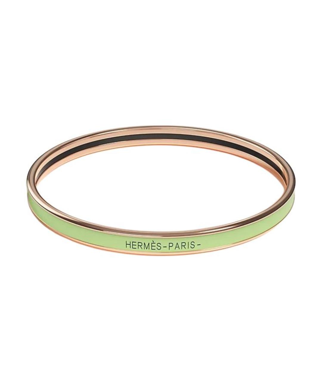 HERMES Зеленый металлический браслет, фото 1