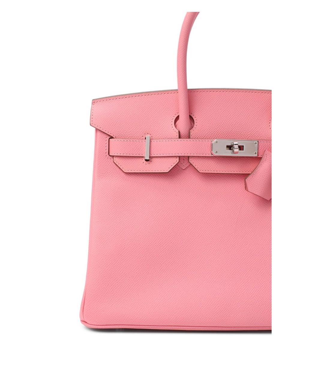 HERMES Розовая кожаная сумка с короткими ручками, фото 6