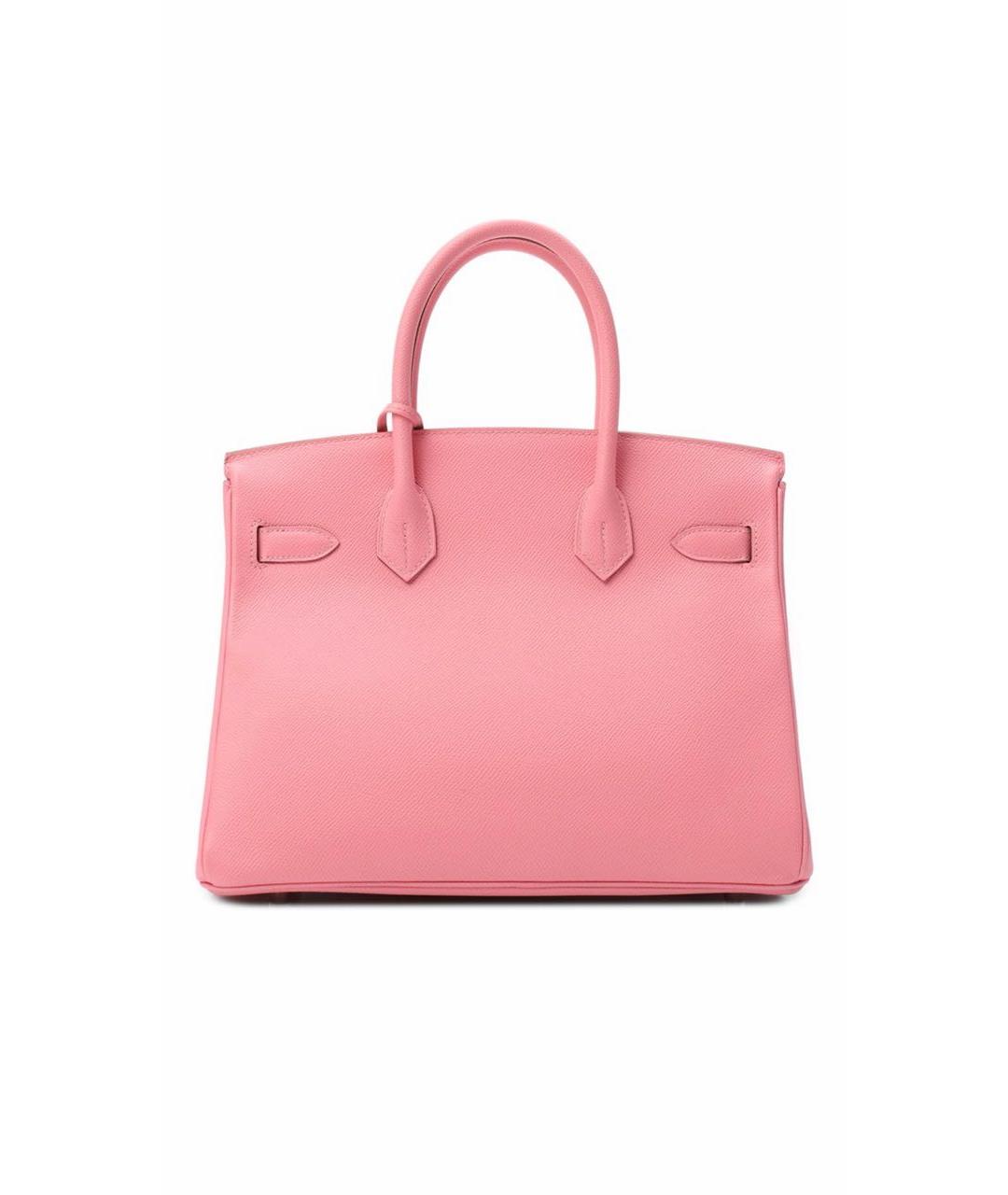 HERMES Розовая кожаная сумка с короткими ручками, фото 2