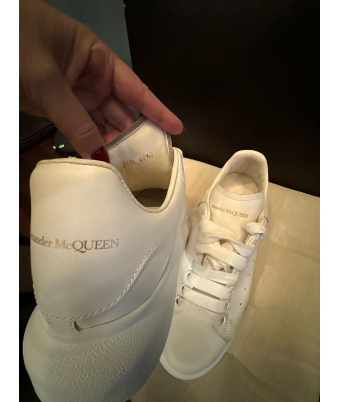 ALEXANDER MCQUEEN Белые кожаные кеды, фото 5