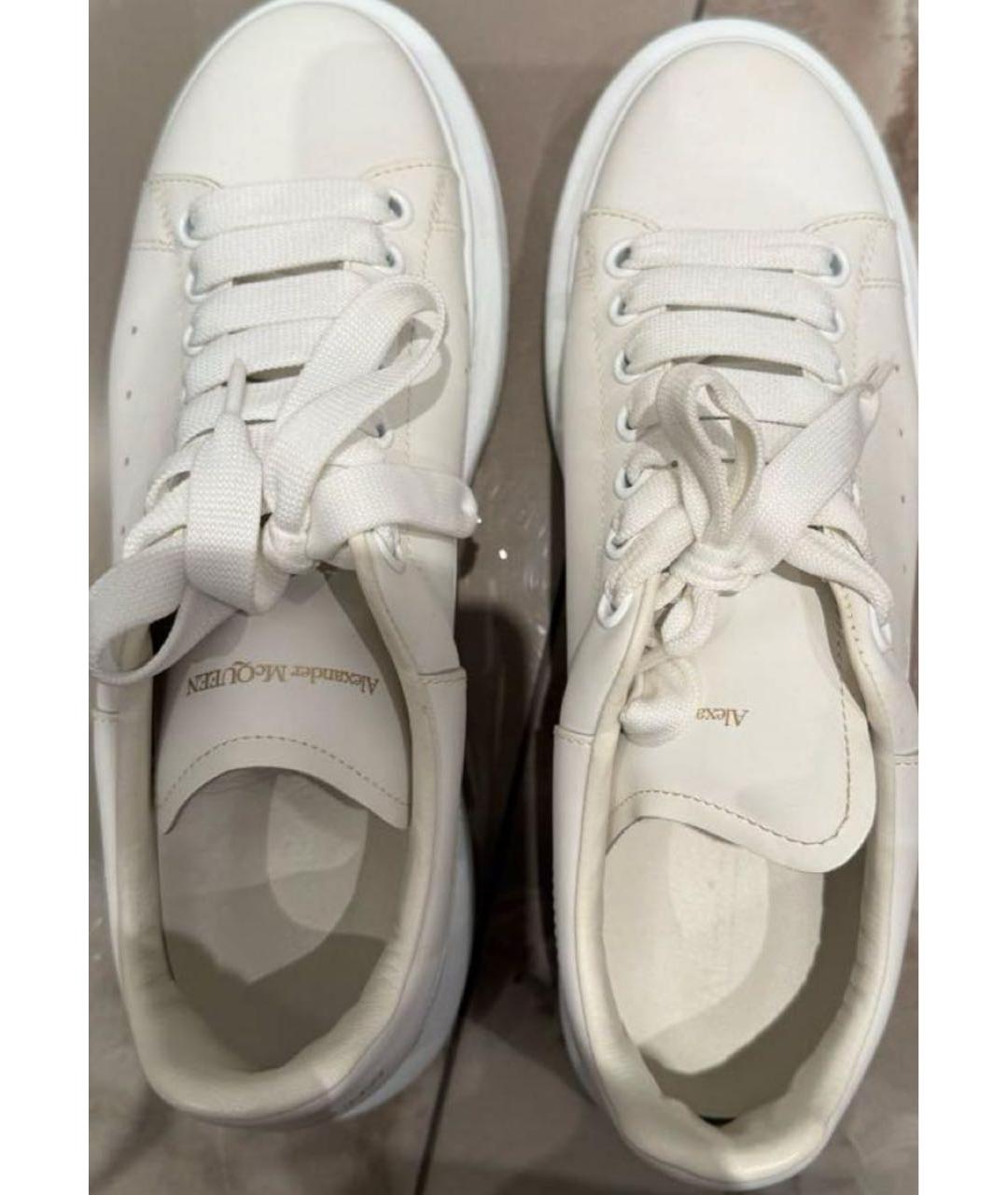 ALEXANDER MCQUEEN Белые кожаные кеды, фото 3