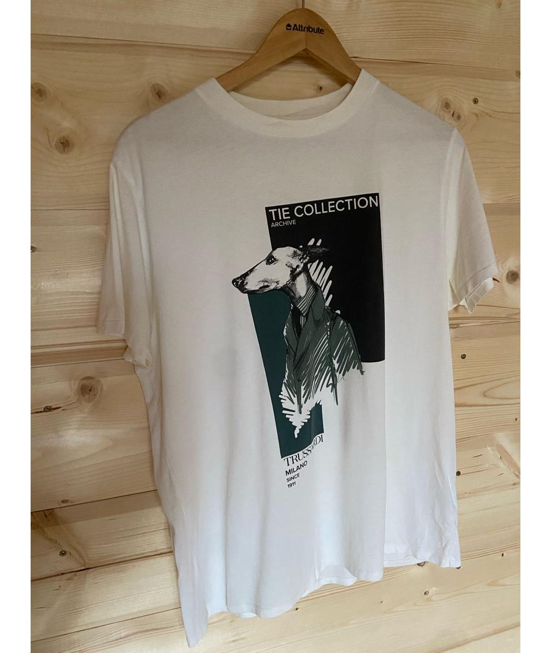 TRUSSARDI Белая хлопковая футболка, фото 5