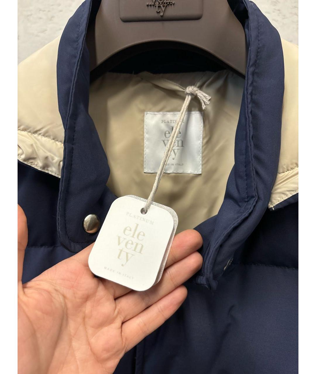 ELEVENTY Темно-синий полиэстеровый жилет, фото 3